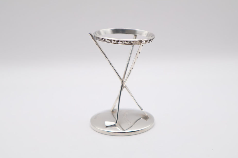 Thumbnail: Antique Sterling Silver Golf Ball Presentation Stand Hallmarked Birmingham 1926