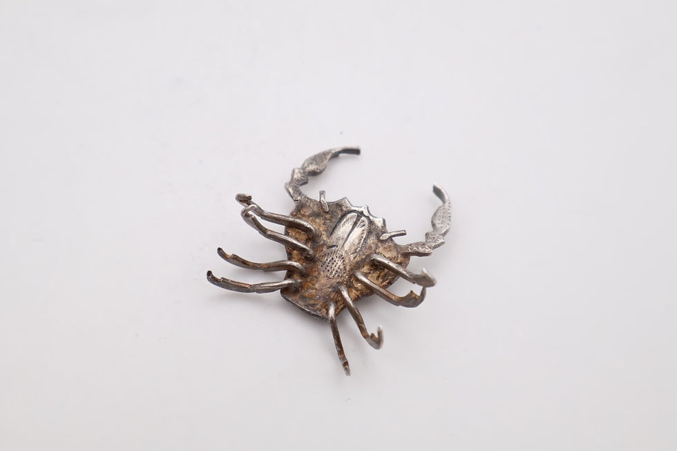 Thumbnail: Charming Vintage Silver Miniature Crab Figurine