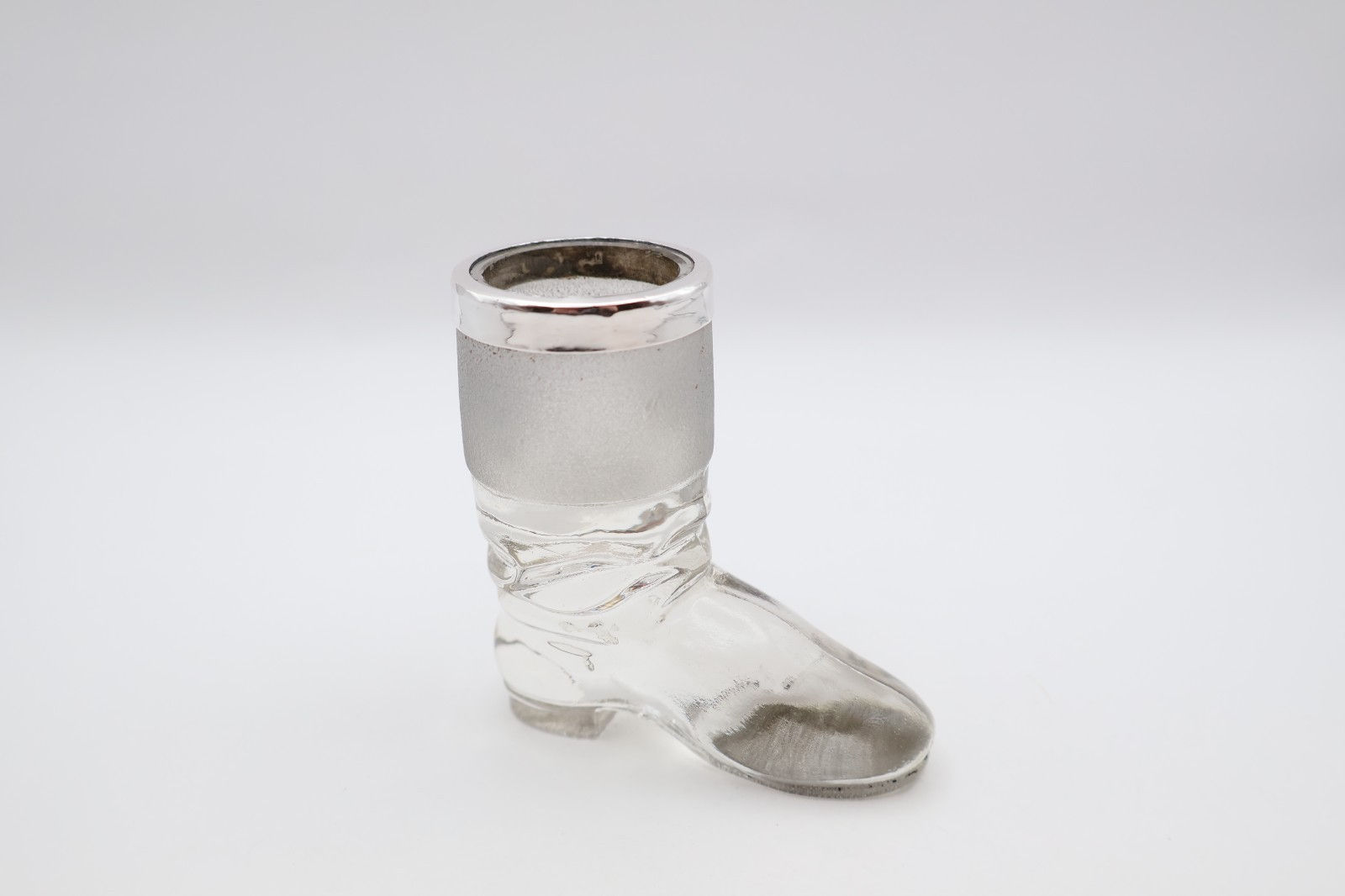Antique Novelty Silver Mounted Boot Glass Match Striker Hallmarked London 1900