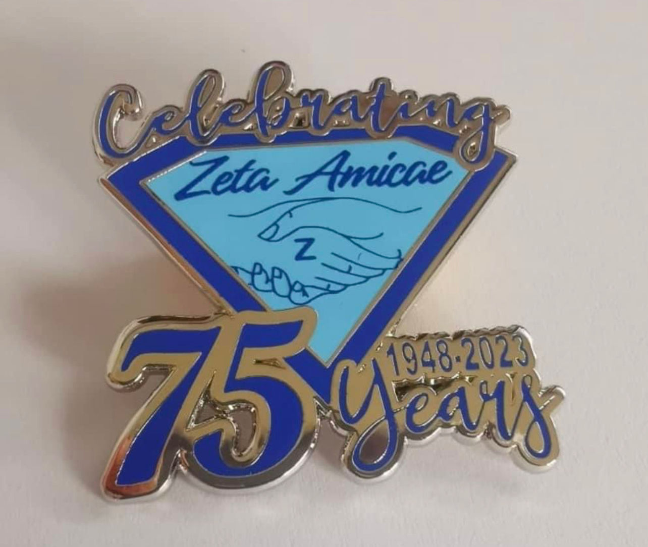 Zeta Amicae Celebrating 75 Years Pin
