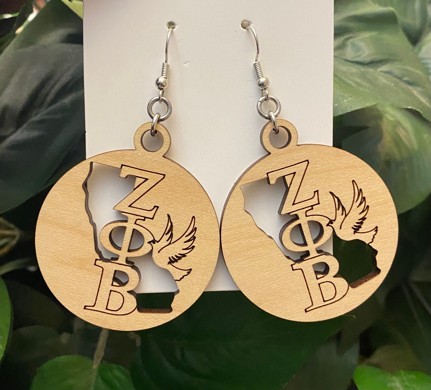 California Zeta Wooden Earrings-2 inches 