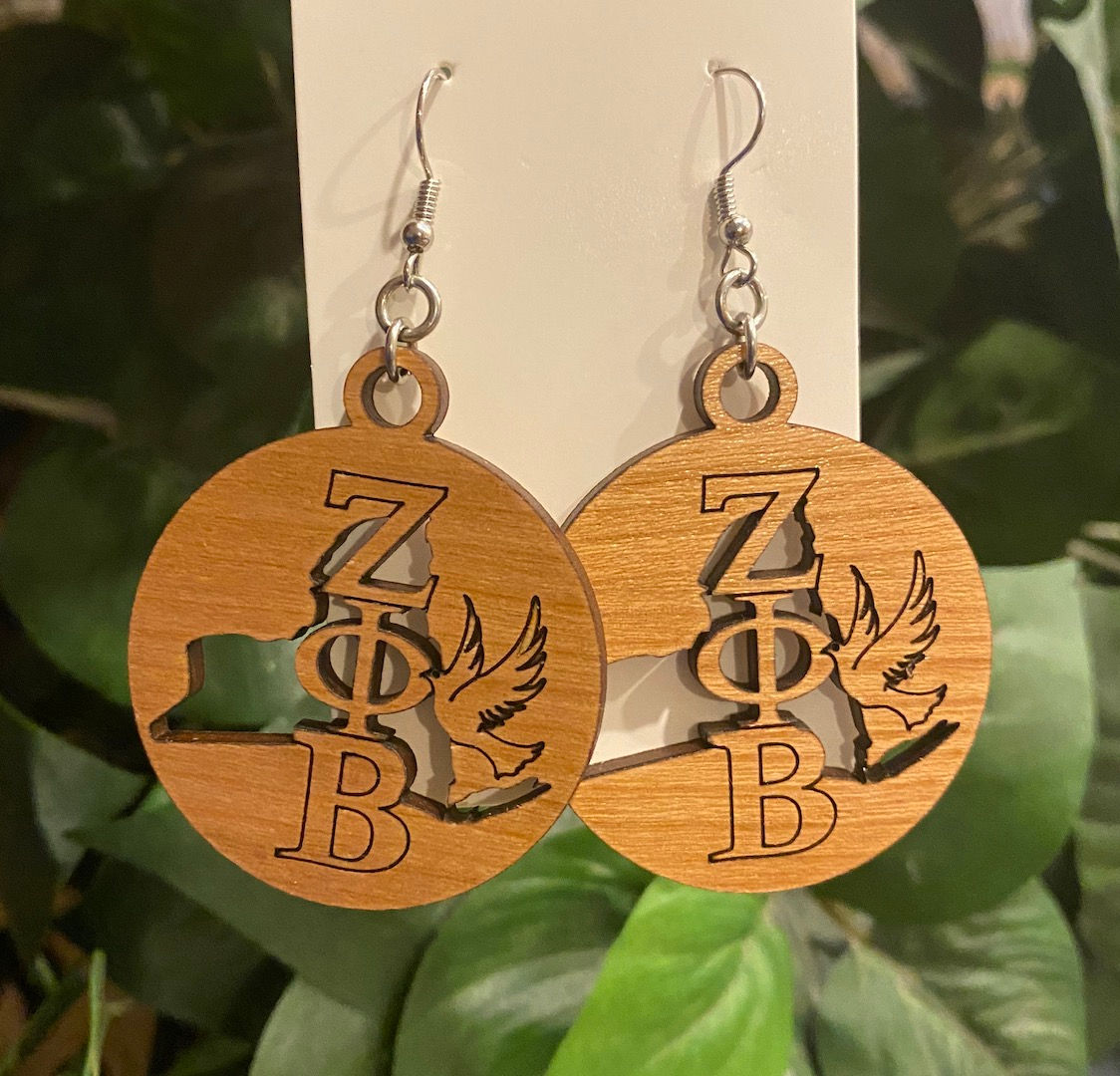 New York Zeta Wooden Earrings-2 inches 