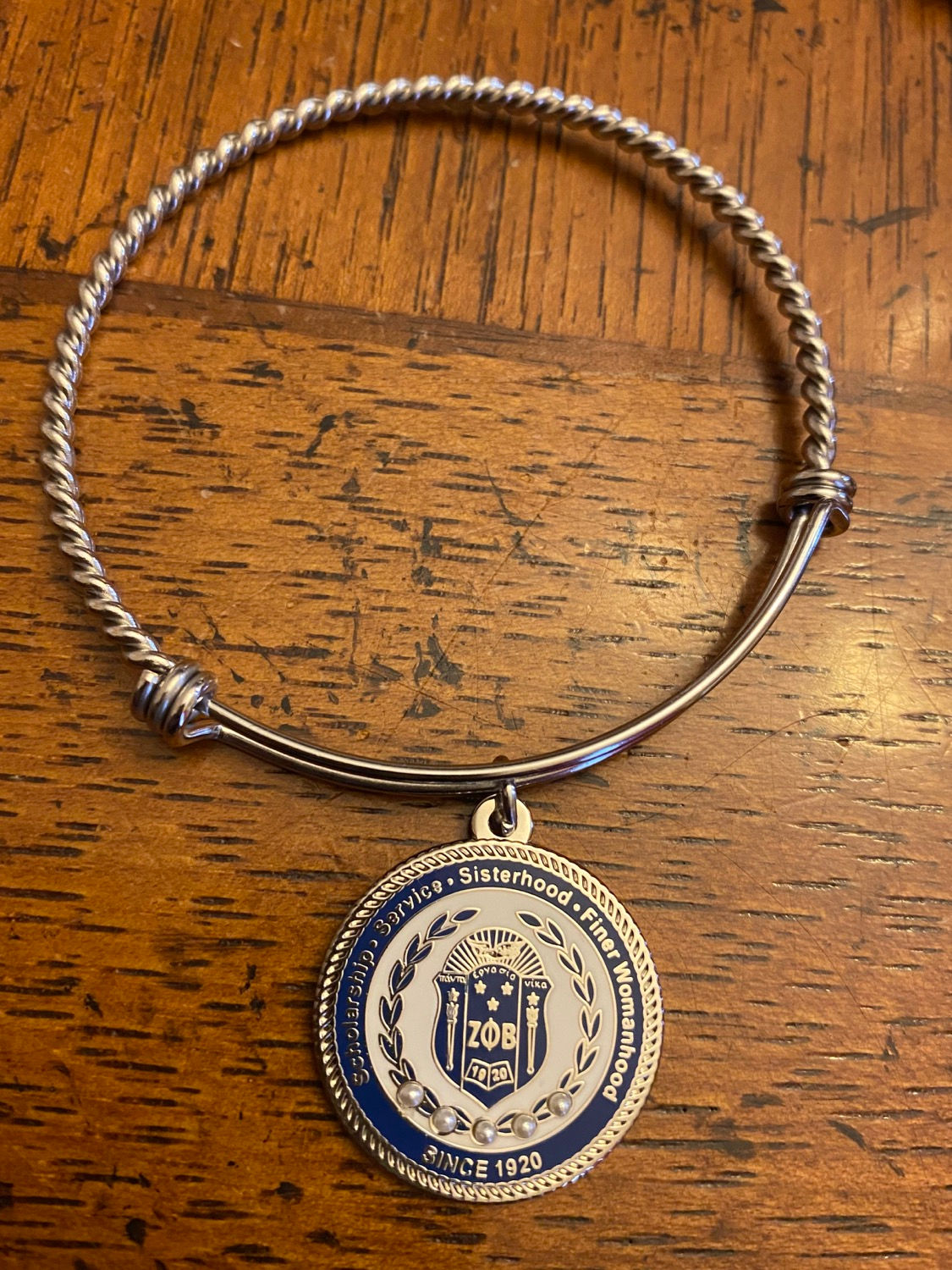 Zeta Blue Shield Executive Stainless Bracelet