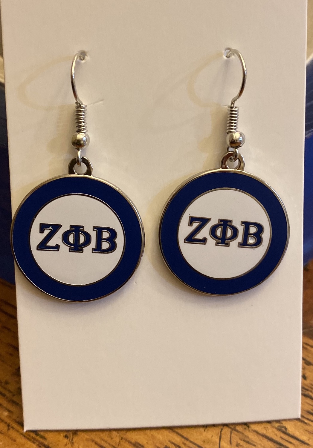 Zeta white and Blue Earrings