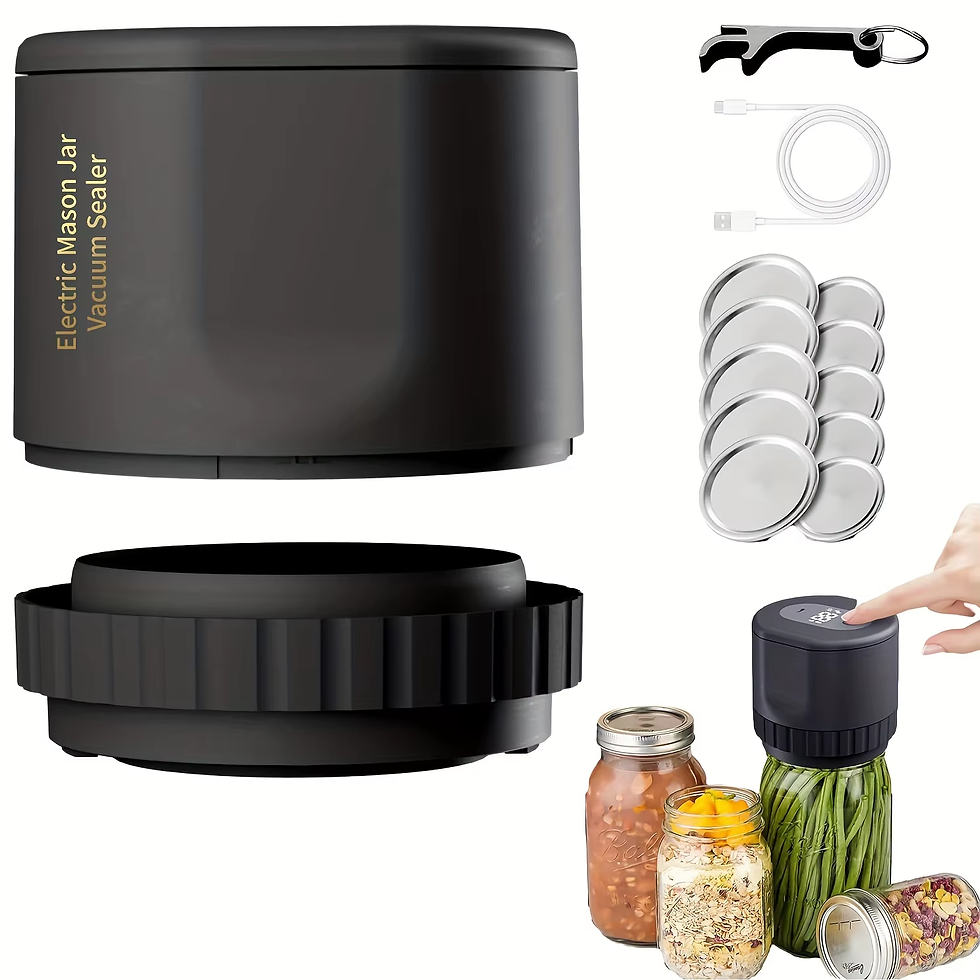 Thumbnail: 5W Lithium Battery Powered Semi-Automatic Mason Can Sealer - LED Digital Vacuum 