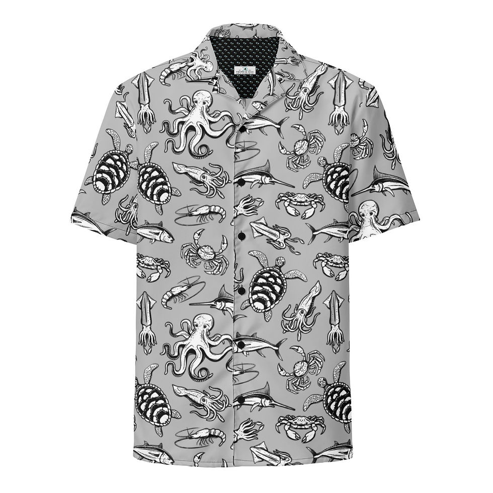 Thumbnail: Night Dive Hawaiian Button Shirt: Dive into Stylish Depths!