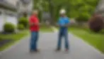Image of Homeowner Discussing Driveway Options with Contractor