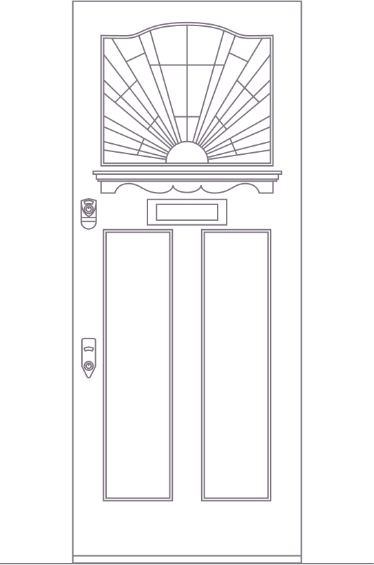 Stained glass glazing for front doors