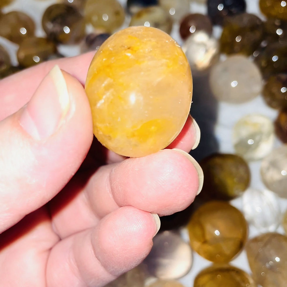 Miniature : Quartz guérisseur doré Étoilé | pierre roulée