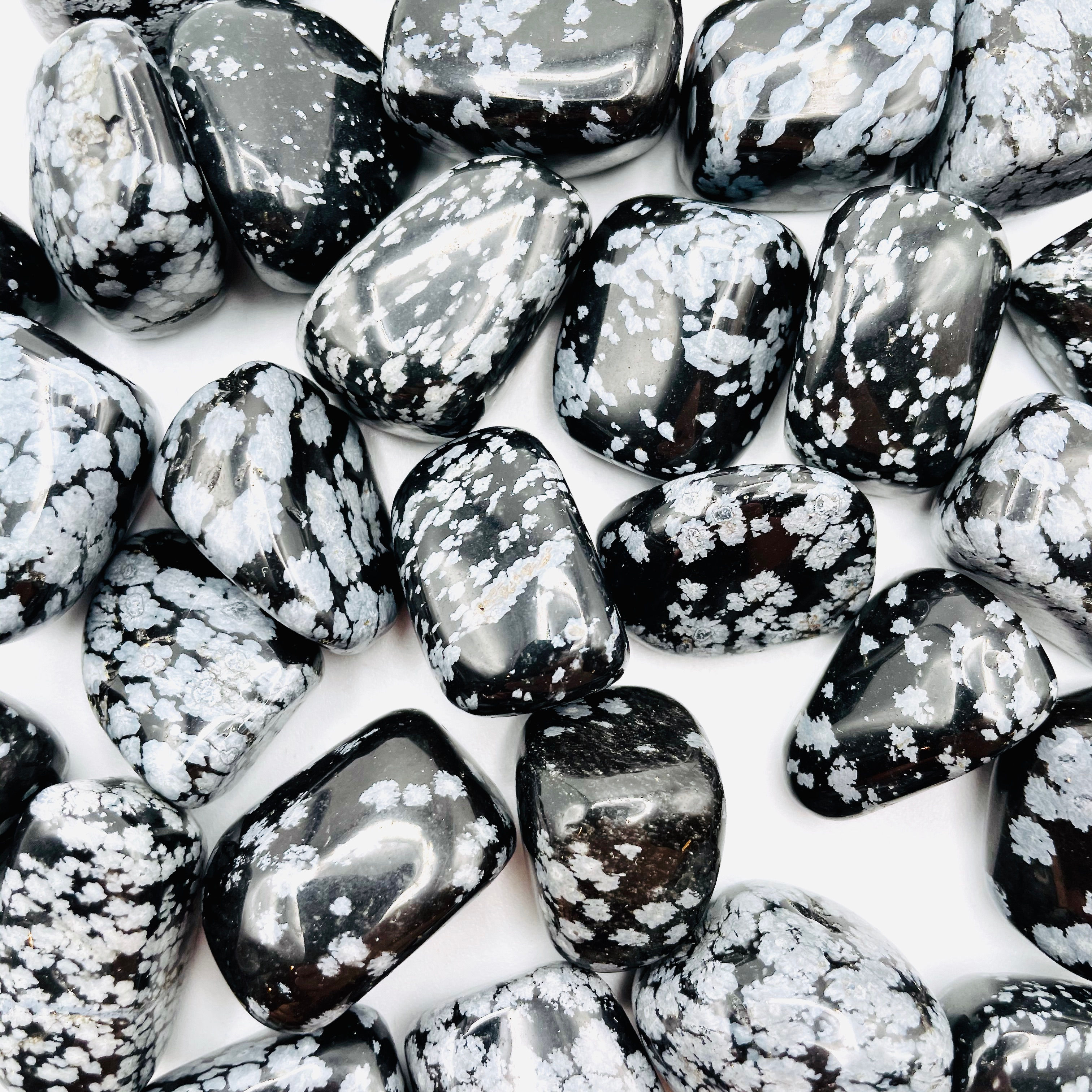 Obsidienne flocon de neige | pierre roulée