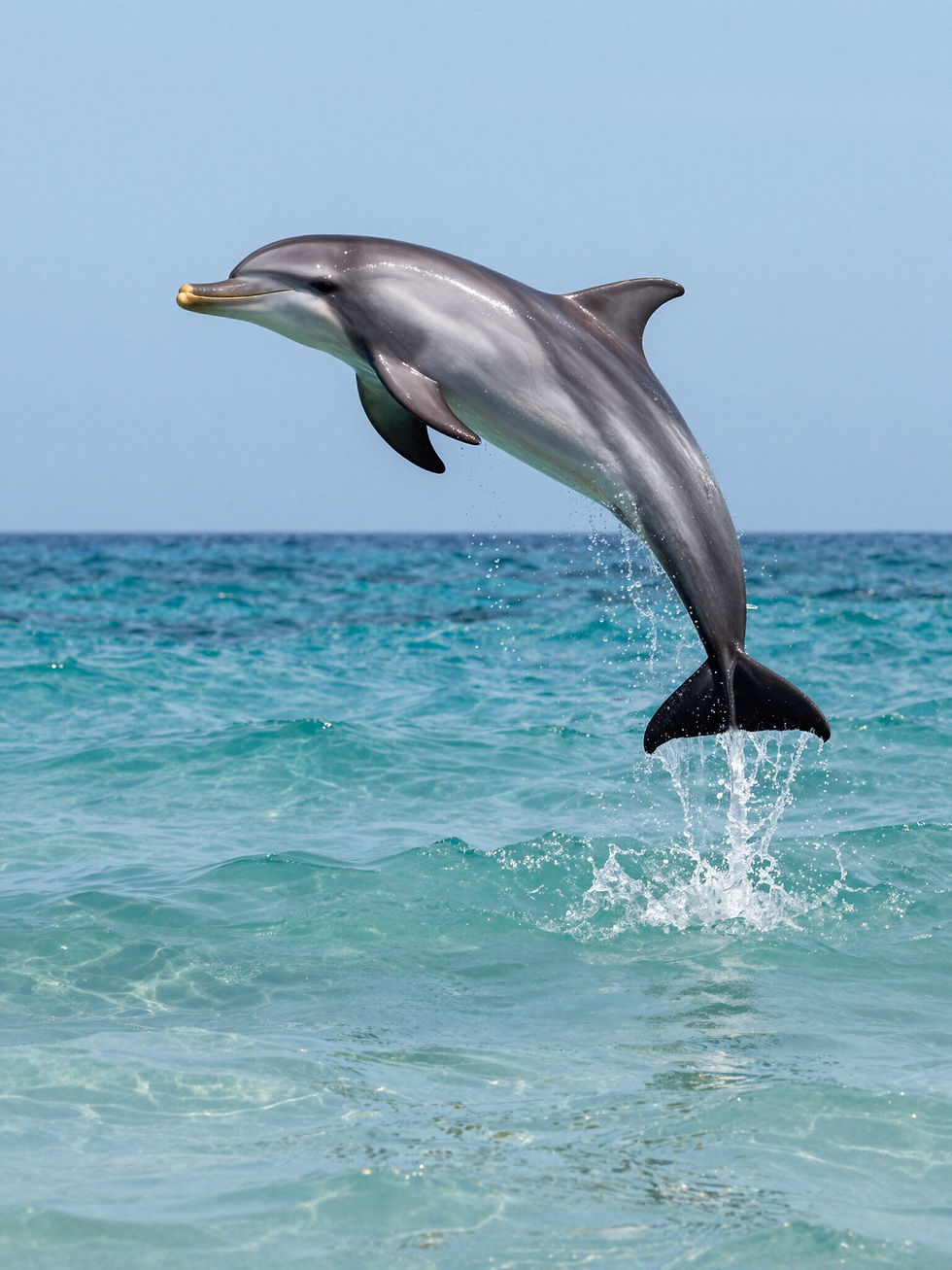 Dolphin leaping from the water during a Panama City Beach tour.