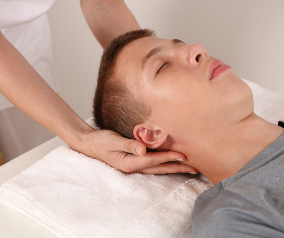 Relieving tension in neck to help with migranes.