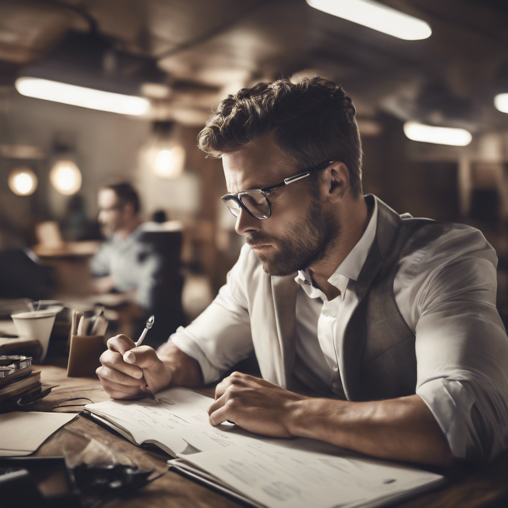 Man working at desk showing Copywriting essential in marketing strategy