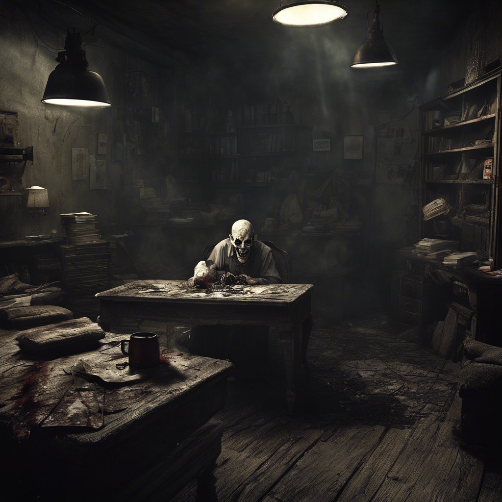 a ghoul writing stories in the dark