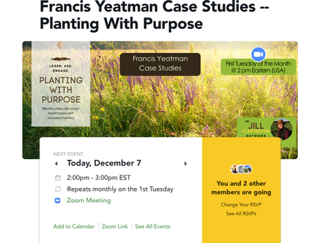 Happening Today: Planting With Purpose Discussion + Office Hours with Jill