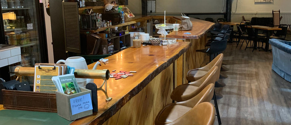 View of inside of old soul tap room looking behind the bar and into the room prior to opening.