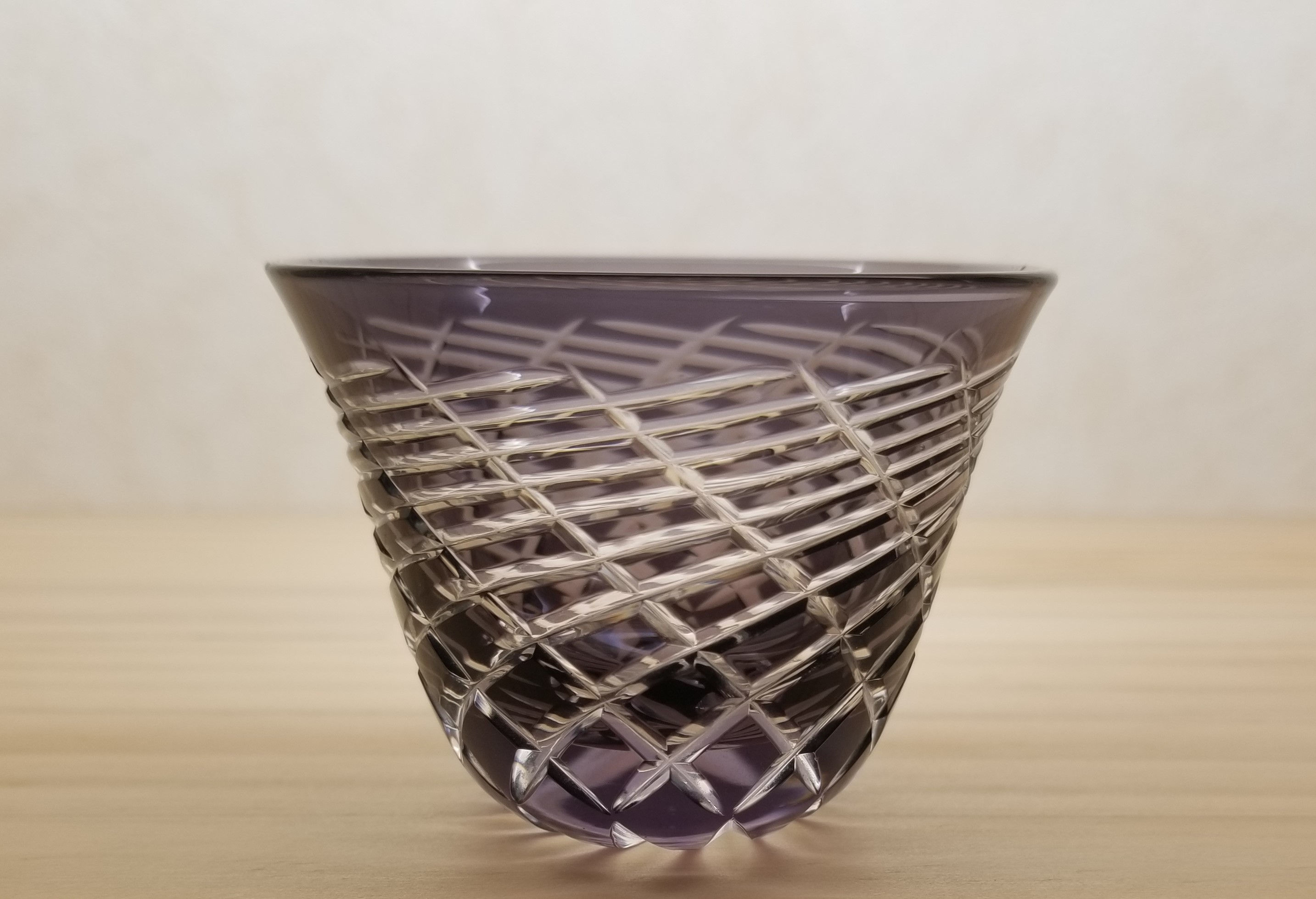 天開ぐい吞み（紫色）　渦