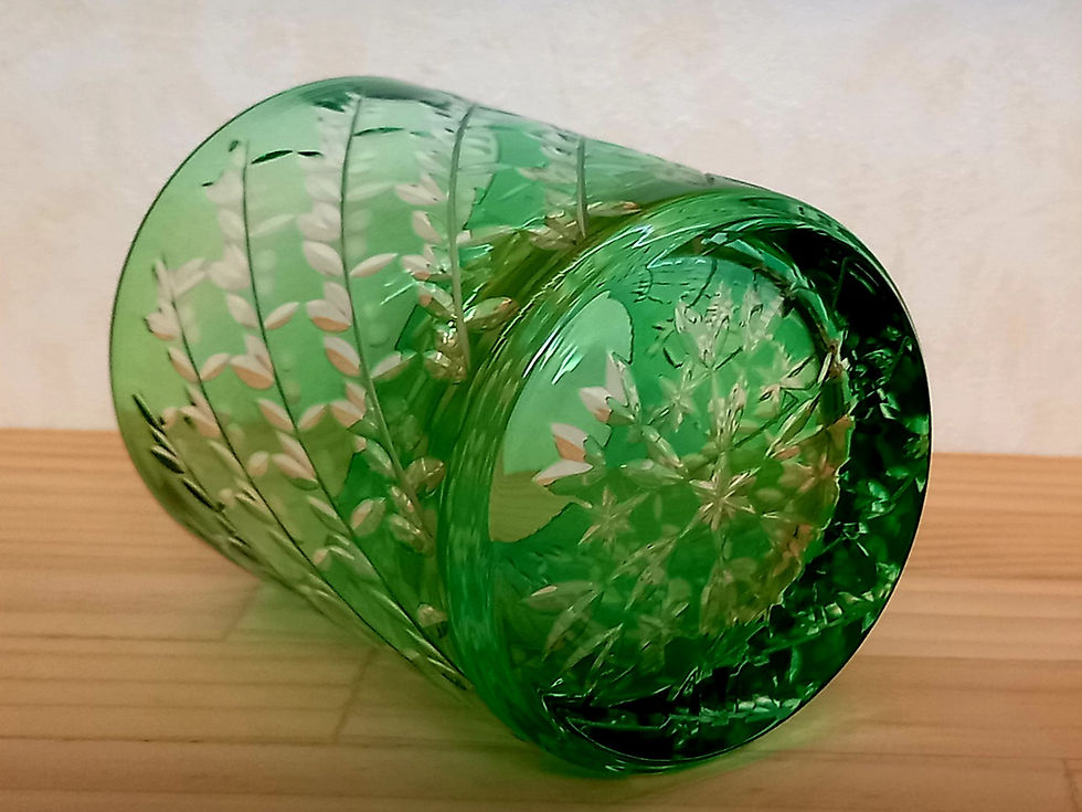 Thumbnail: 10 Old glass [Rock glass] (green) The blessing of olives