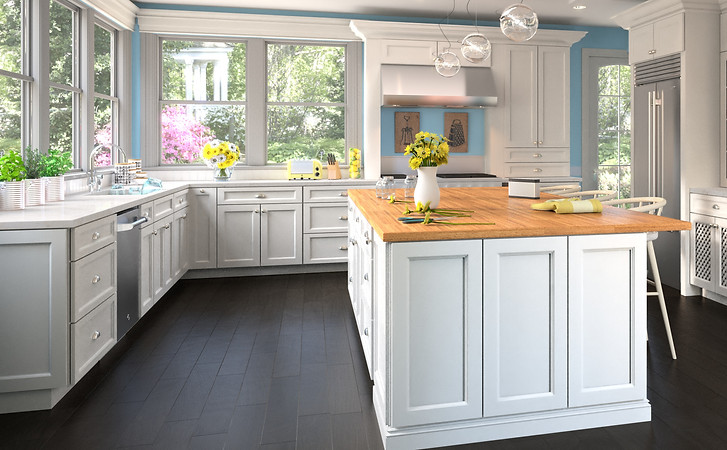 white shaker kitchen cabinets