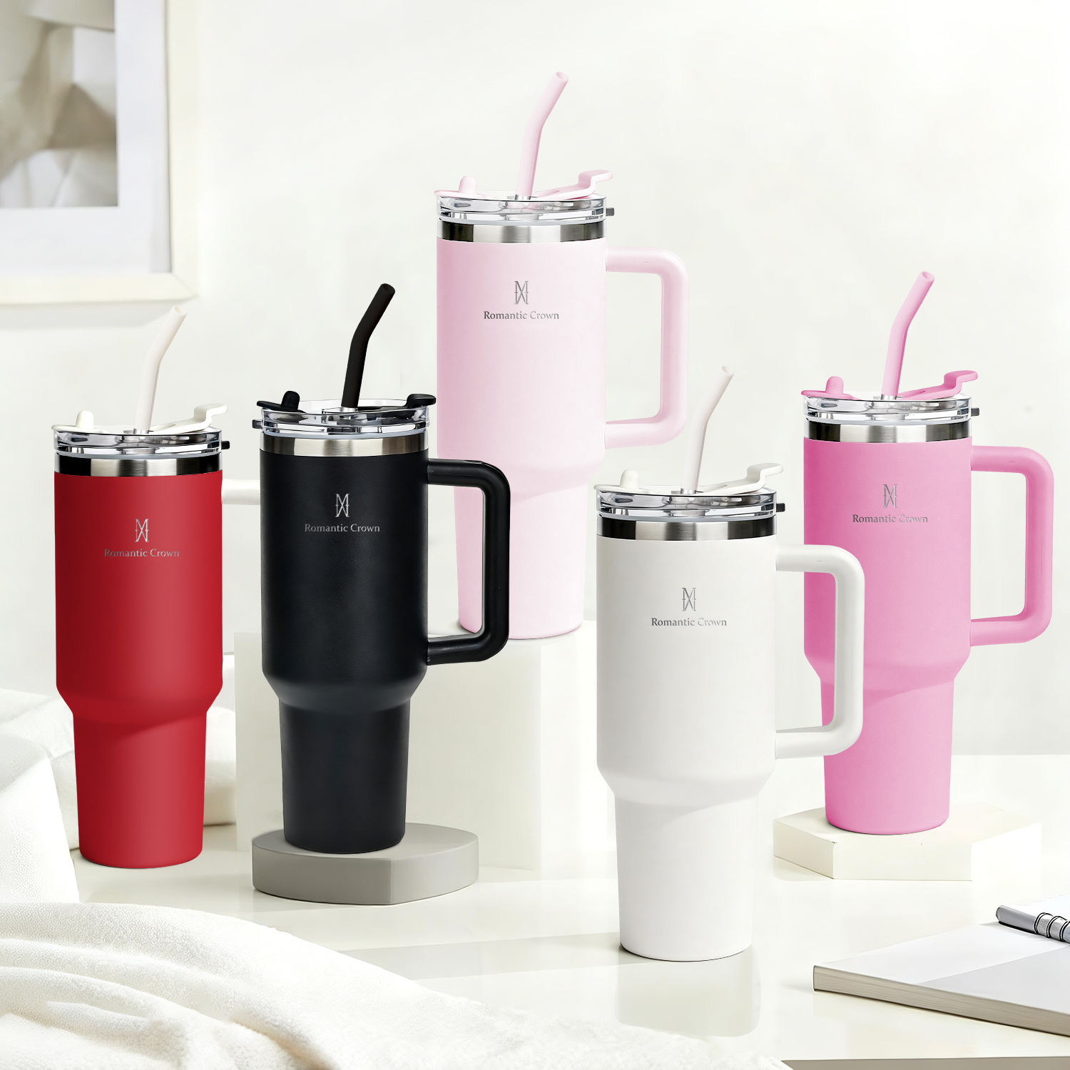 ROMANTIC CROWN Portable Inox Thermal Cup 1200ml/1.2L Stainless Thermal Bottle wi