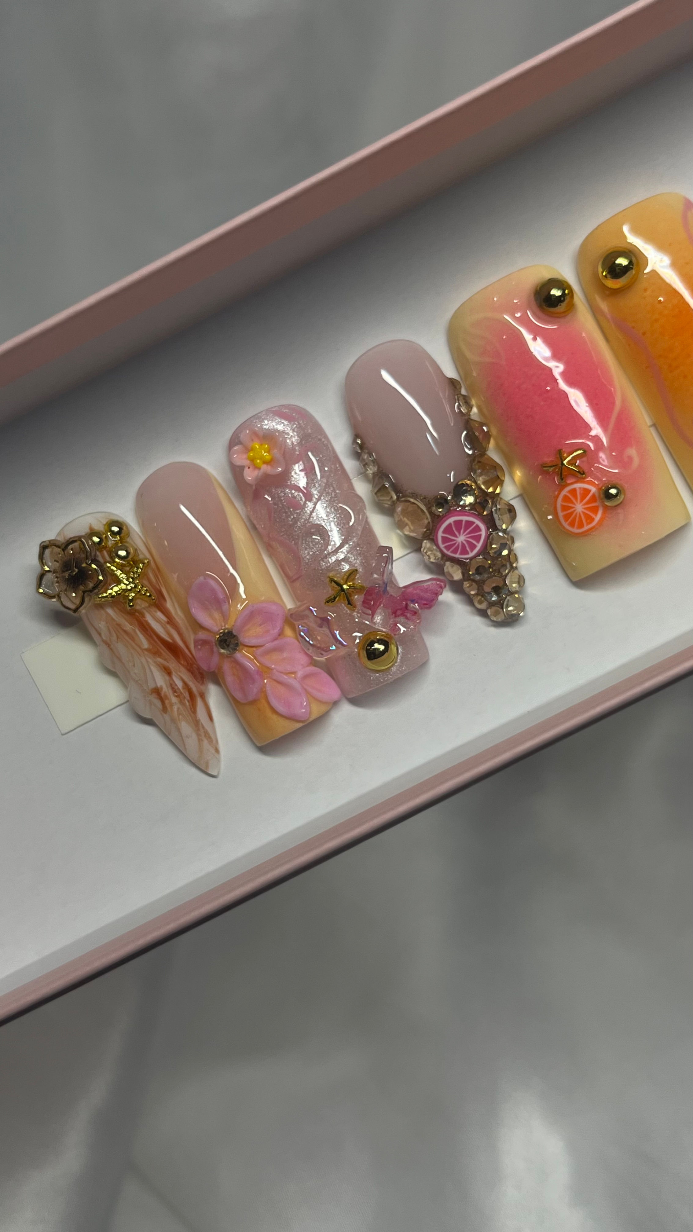 Malia Long Stiletto and Square Press Ons