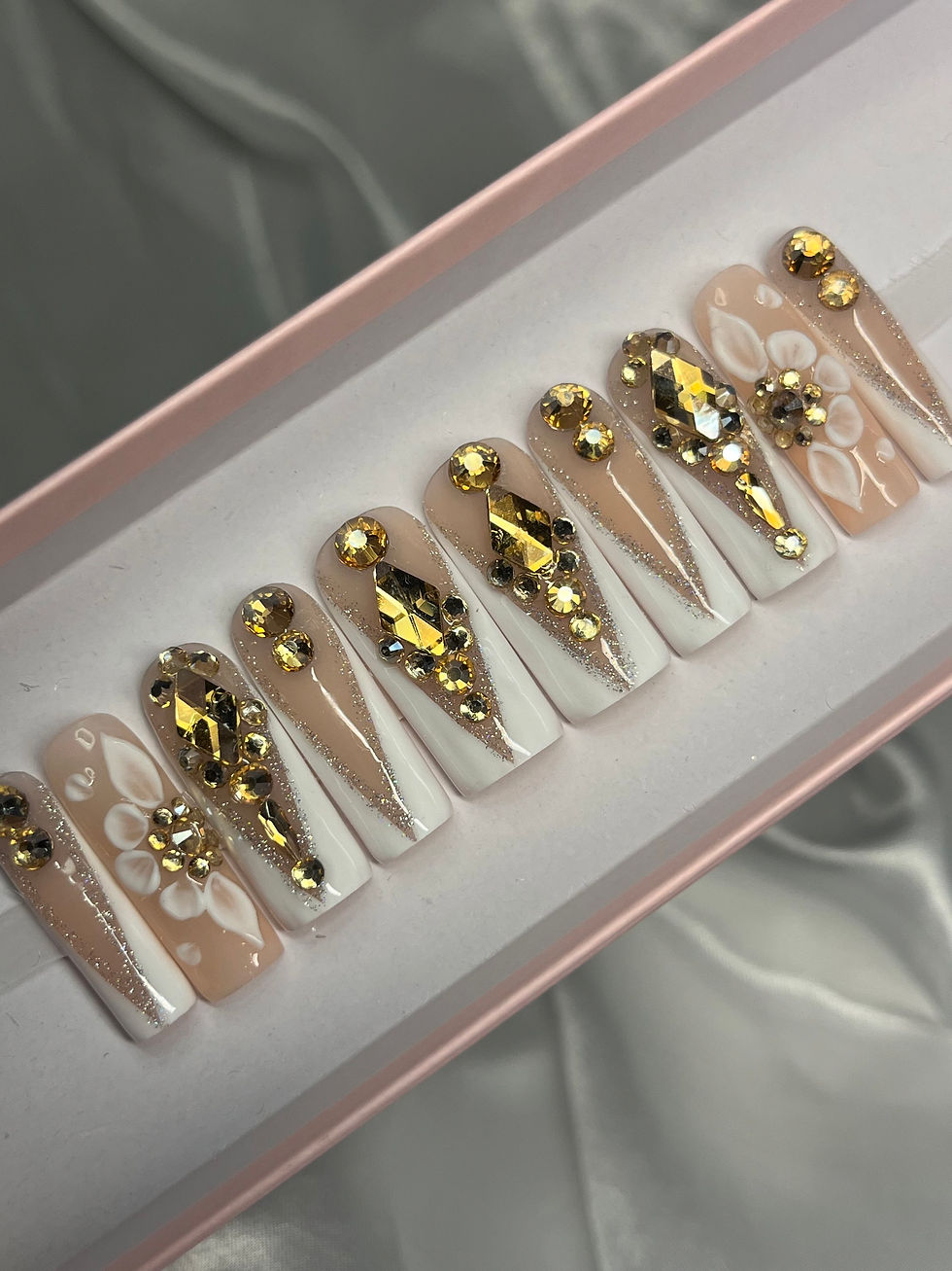 Angela Medium Long Square Press Ons