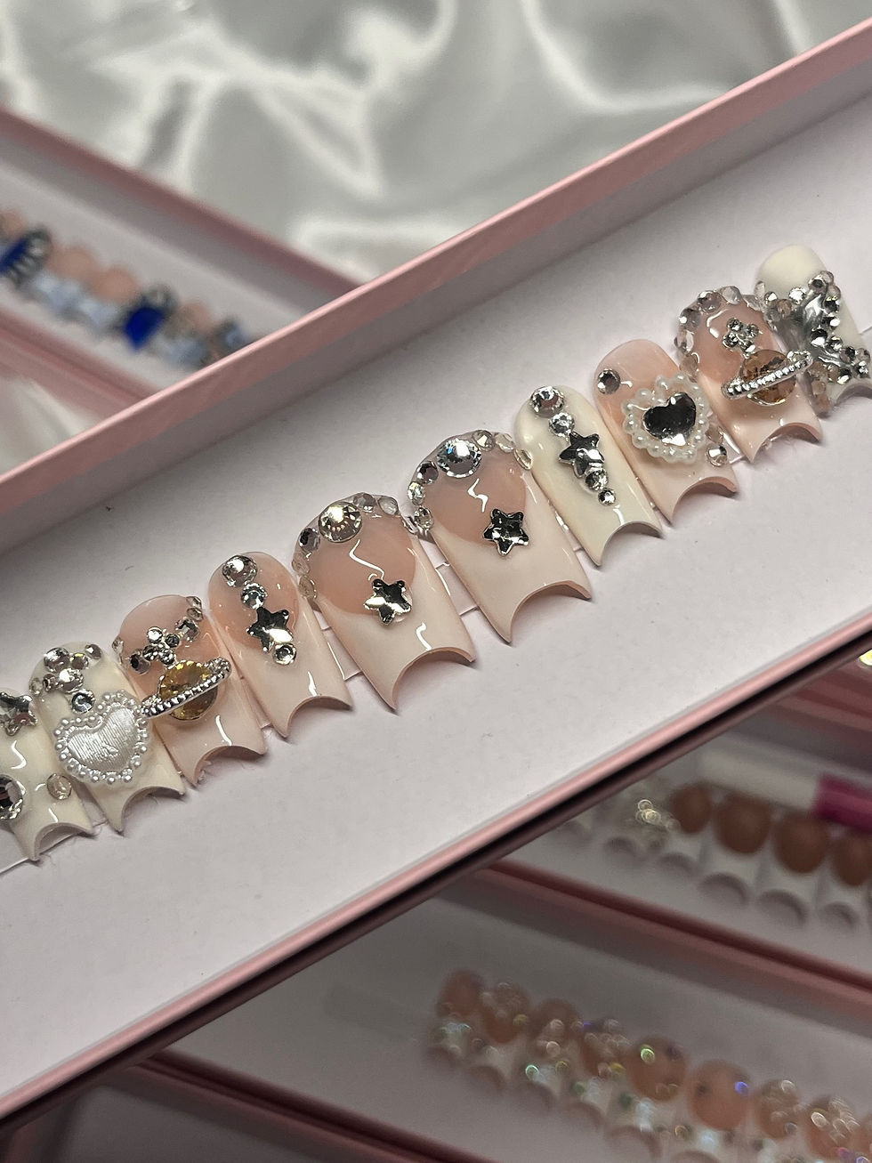 Calista Medium Short Moon Cut Press Ons