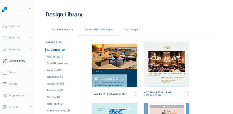 SendGrid Design Library.