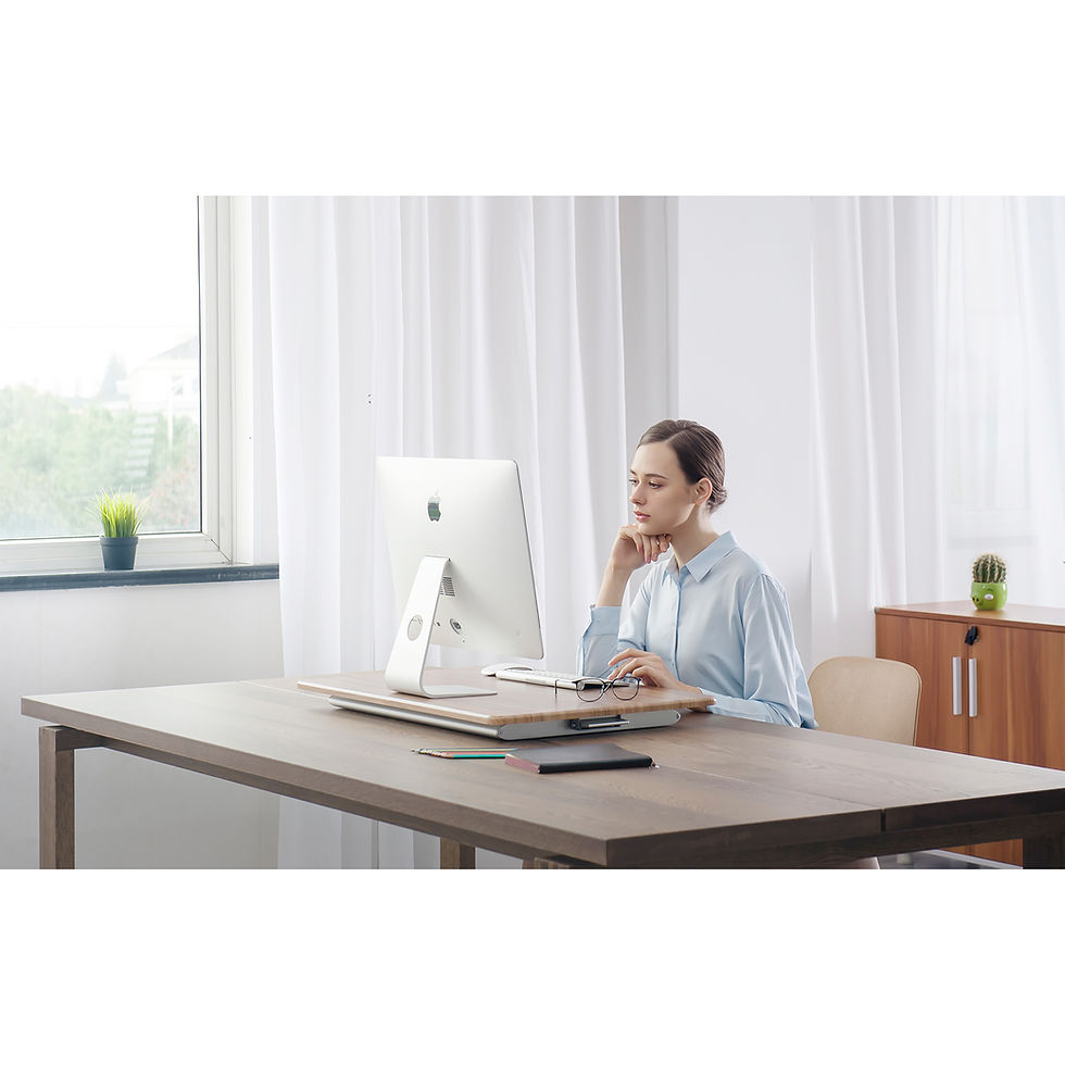 Thumbnail: SIT AND STAND HEIGHT ADJUSTABLE TABLE DESK RISER WORK STATION