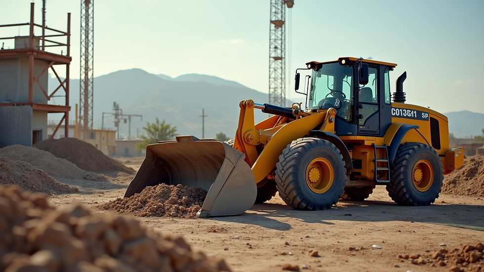 Close-up view of a construction site with equipment for lead service line replacement