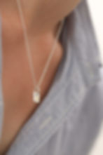 Thumbnail: Square Pure Silver and 22k Gold Spot Necklace