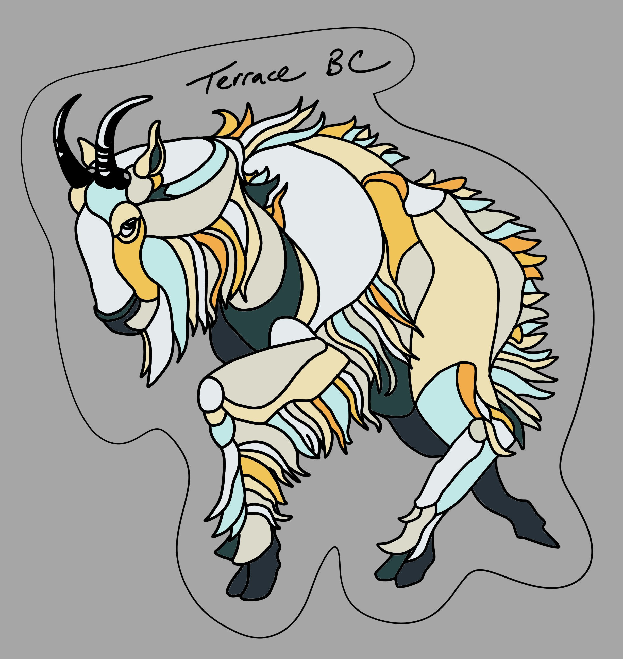 Terrace BC Mural Decal  4"- Goat