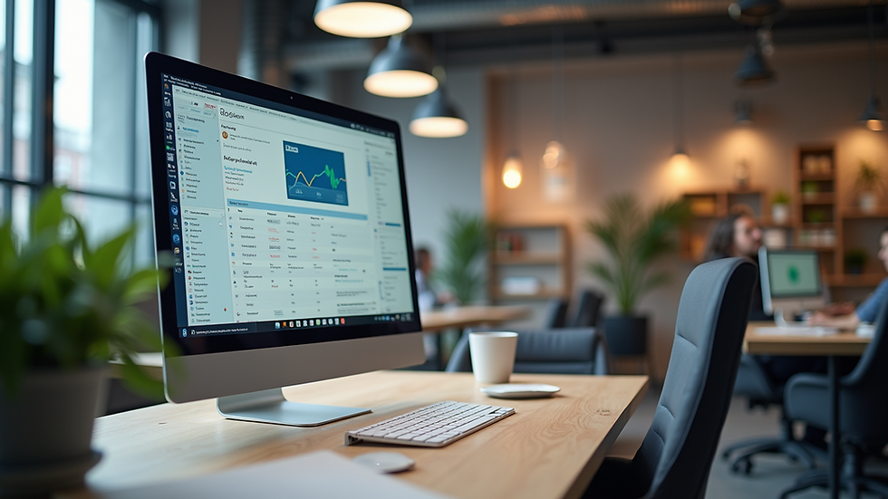 Wide angle view of a modern e-commerce workspace