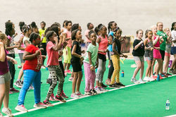 girls cheer practice
