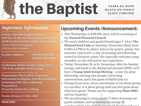 Church Bulletin - November 9, 2025