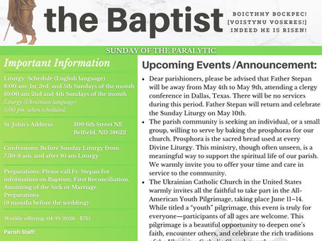 Church Bulletin - April 26, 2026
