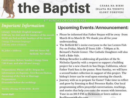 Church Bulletin - March 15, 2026