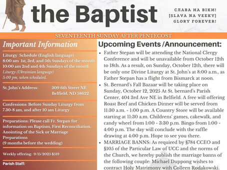 Church Bulletin - October 5, 2025
