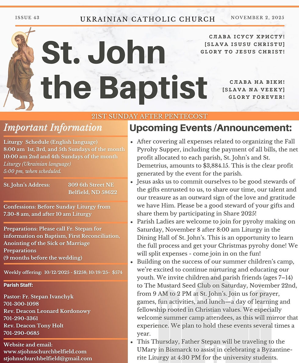 Church Bulletin - November 2, 2025