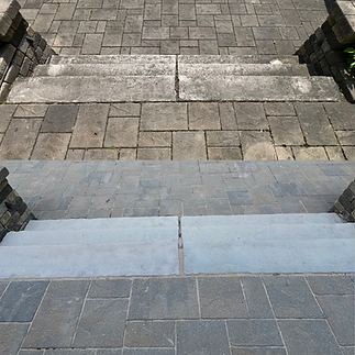 pavers before and after... with laying polymeric sad for the nice finish