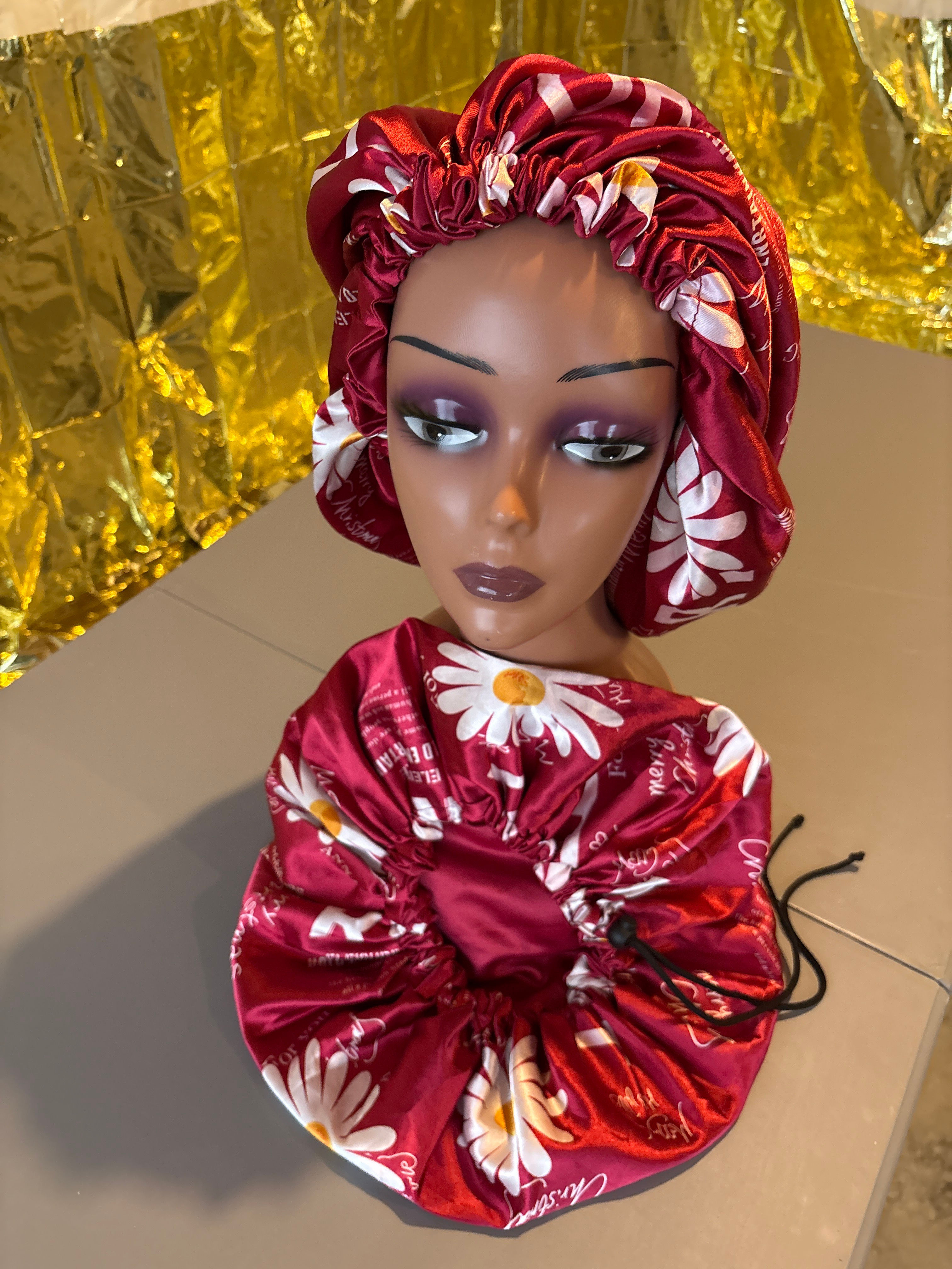 Onyi Satin Reversible Hair Bonnet (Red)