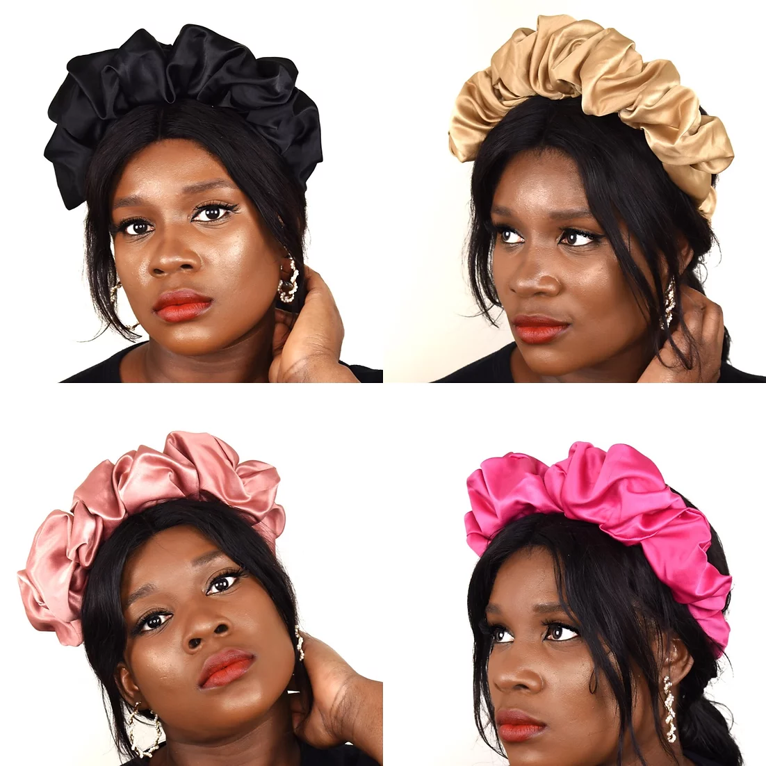 Ruffled Satin Headband | Hair Accessory Canada | Niellas Creation