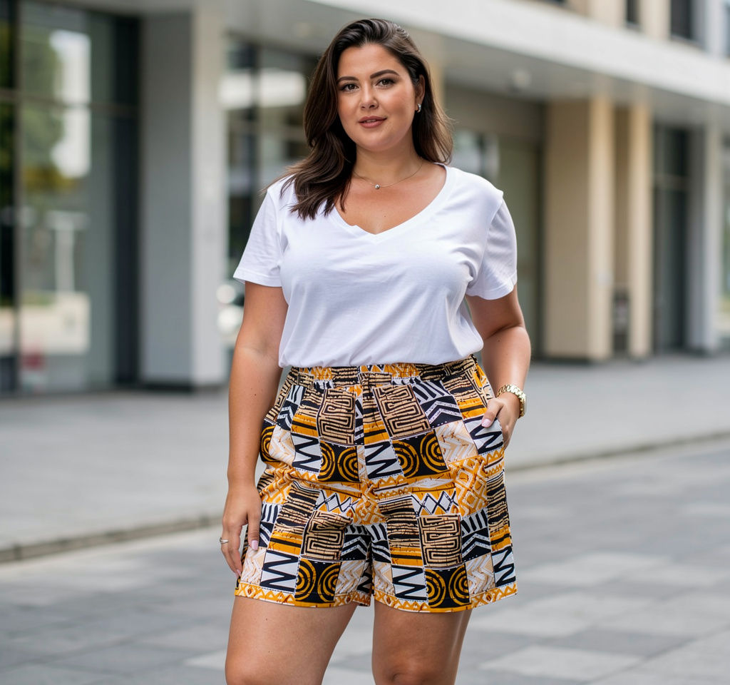 Nene Tribal Print Shorts Yellow | African Print Shorts Canada