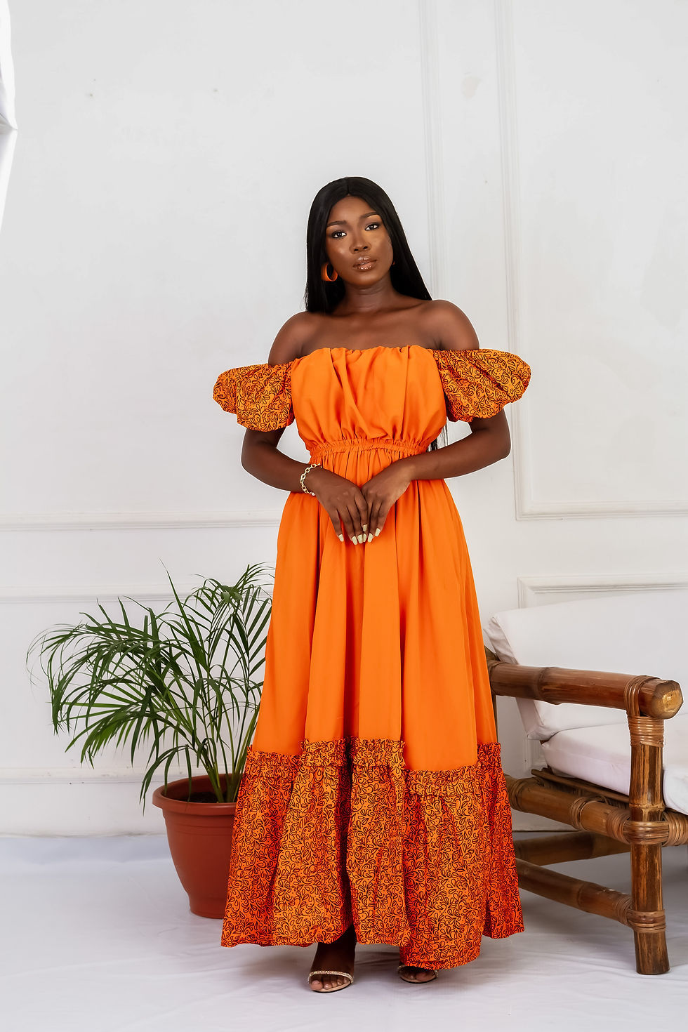 Thumbnail: Halima African Print Caribbean Dress