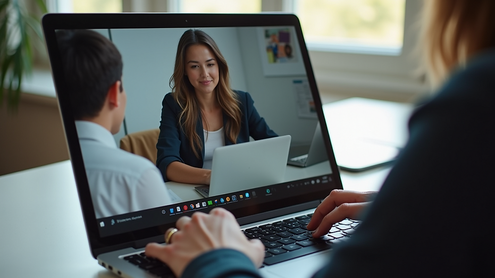 Close-up view of a laptop screen showing an online tutoring session in progress