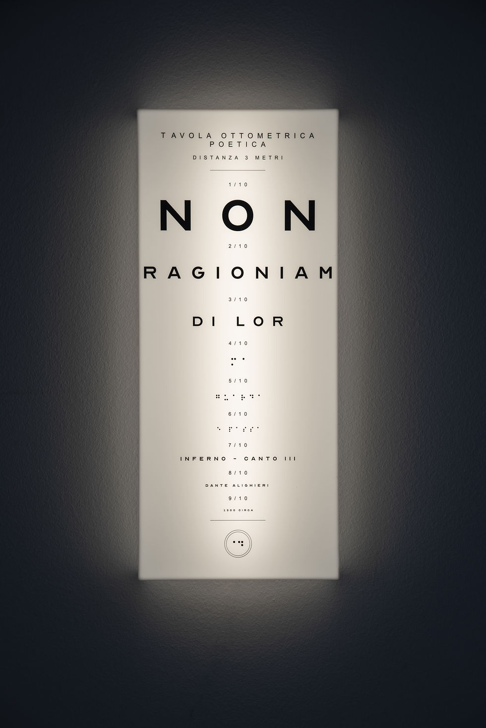 Alessandro D'Aquila, Tavola ottometrica poetica - IGNAVI, 2023, lightbox, 70x30x8 cm, Ph. Francesco Piva