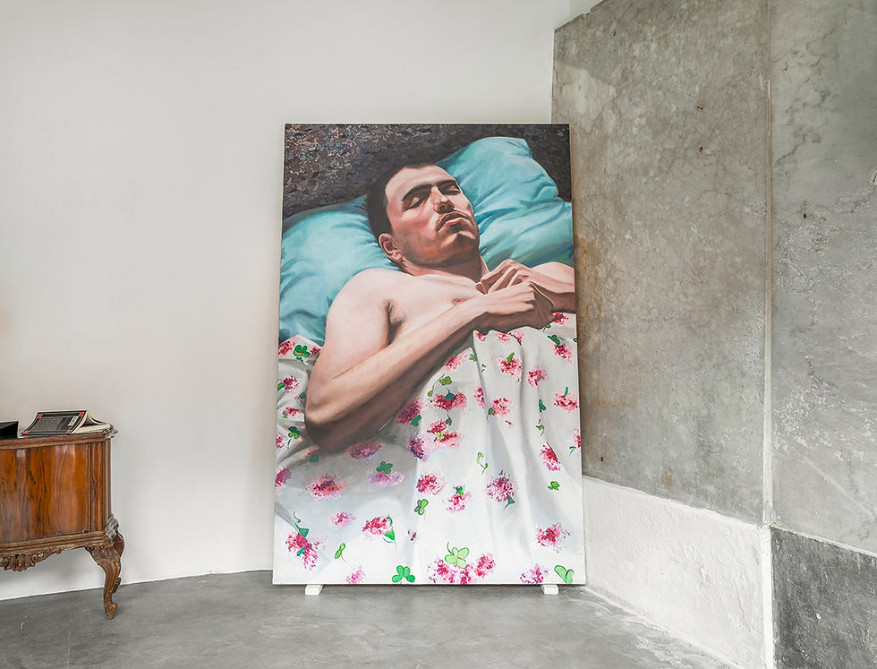 Jacopo Zambello “Galleggia al suolo”,170x110 cm, acrilico e olio su tela, 2025 ph: Filippo Molena