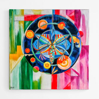 vakre Mandala kunstverk "Jupiter" av Manuela Katharina Hostettler, akrylmalerier i Norge,
akryl maleri i norge, Nordhåum kunst & natur, unike mandala malerier