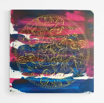 "Darling let's go" beautiful Mandala artwork by Manuela Katharina Hostettler, acrylic paintings in Norway,
akryl maleri i norge, Nordhåum art & nature