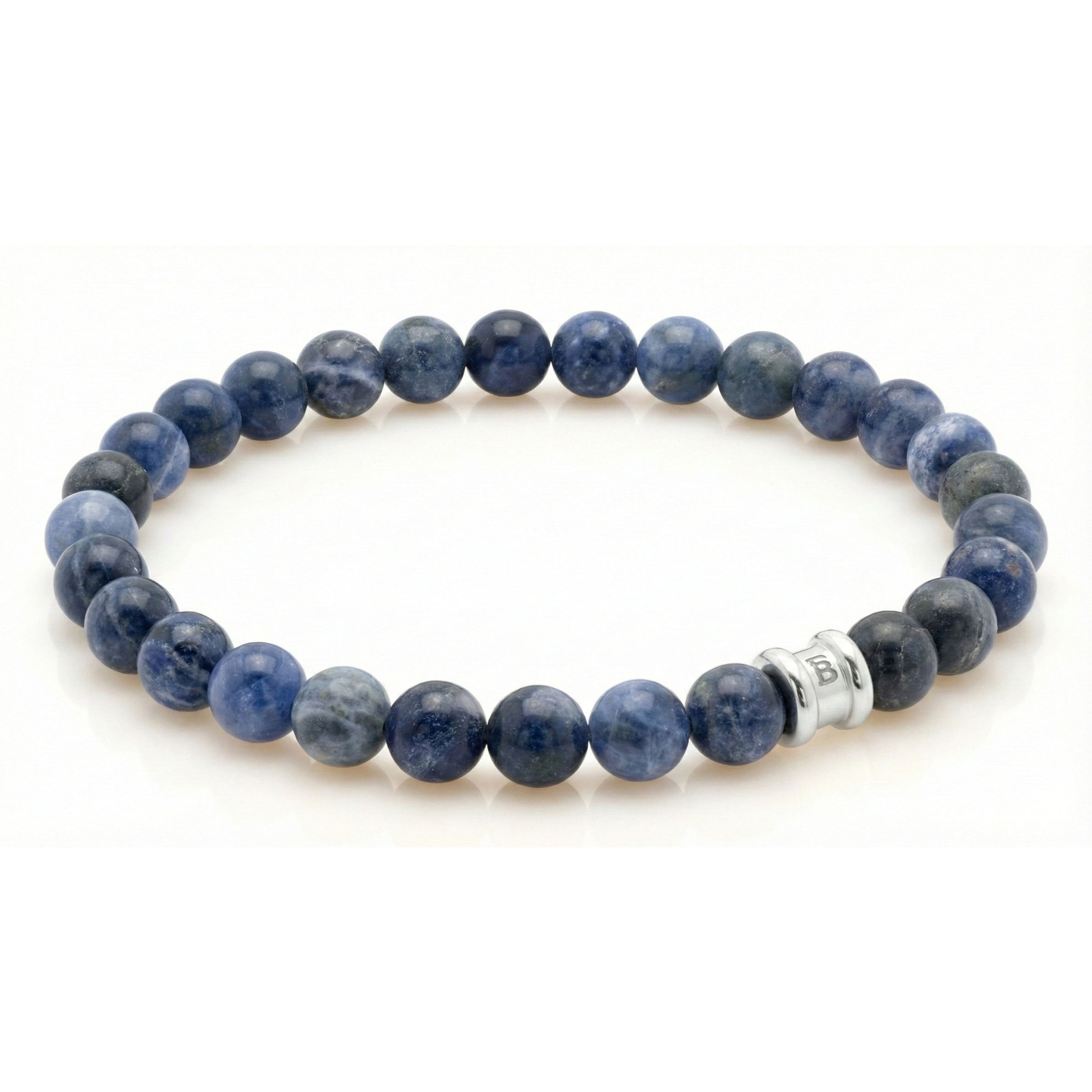 8mm Matte Round Sodalite Gemstone Beaded Bracelet